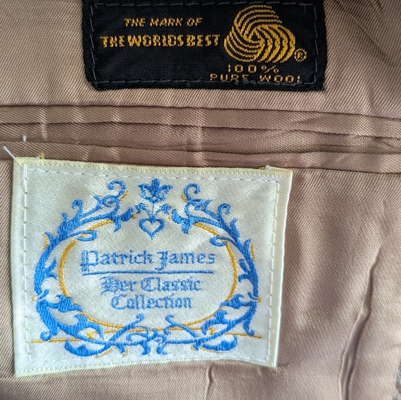 Patrick James Her Classic Collection Brown 100% Wool Tweed Blazer Vintage - Picture 7 of 8